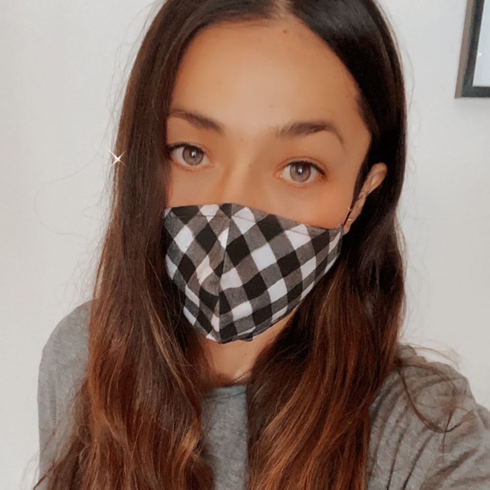 Face Mask Flannel with faux Leather straps